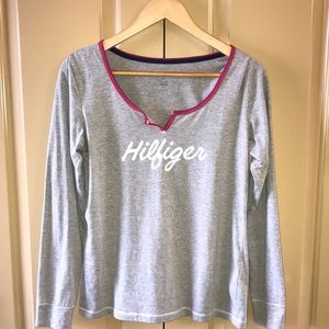 Tommy Hilfiger Grey Long Sleeve T-Shirt Top